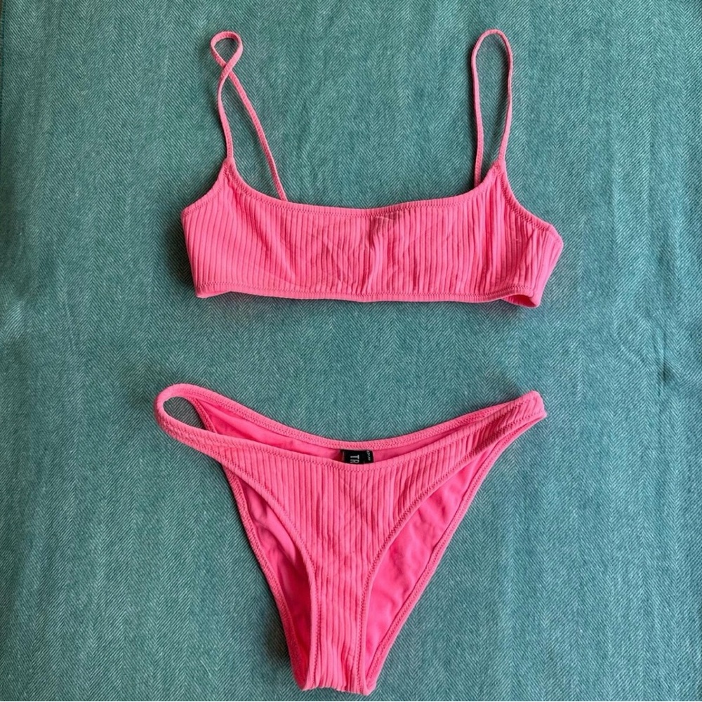 Triangl Swimwear Hot Pink Ribbed Bikini